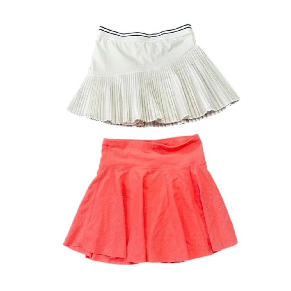 Old Navy Girls XL‎ 14/16 PowerSoft High-Rise Skort Set White Pleated Coral Pink